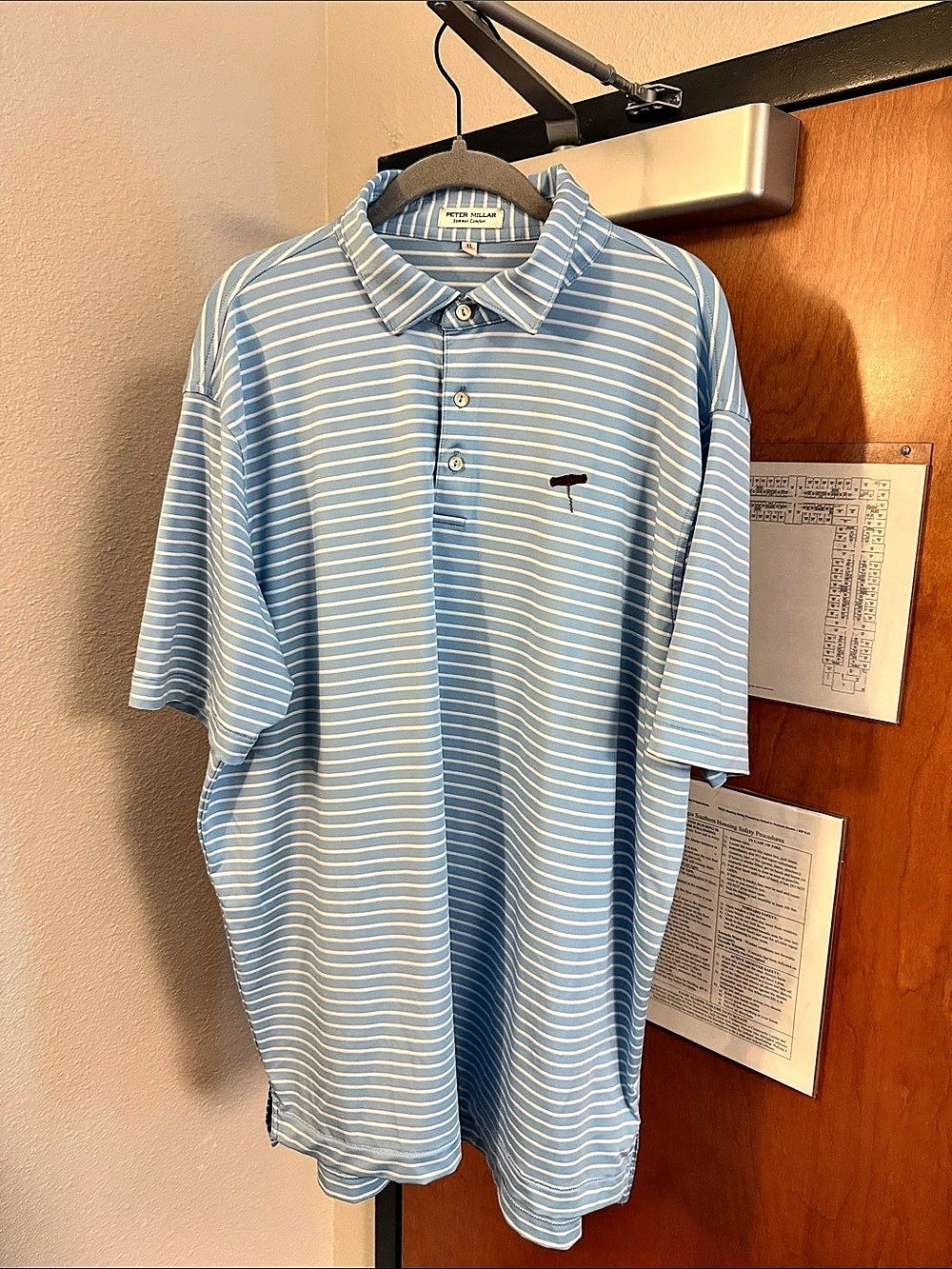 Peter Millar Summer Comfort Striped Performance Polo Striped Polo Blue & White